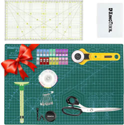 Cutting mats, rotary cutter, and other quilting tools